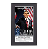 Obama Presidential Victory Newspaper Metal Display Frame