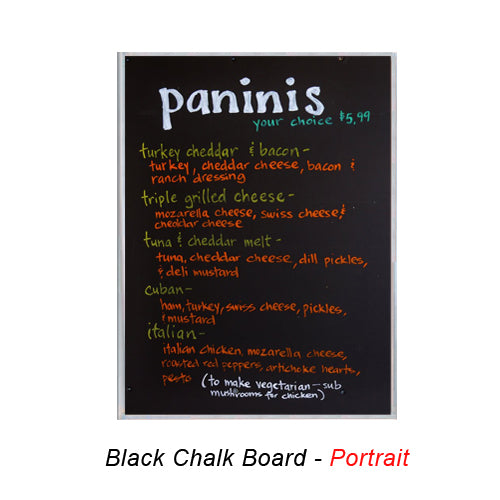 12x12 MAGNETIC BLACK CHALK BOARD with PORCELAIN ON STEEL SURFACE (SHOWN IN PORTRAIT ORIENTATION)