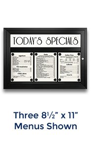 Outdoor Enclosed Black Magnetic Restaurant Menu Case 33x24 with Message Header Ideal for 11" x 17" Portrait and Landscape and other Menu Sizes