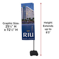 Outdoor Flag Bannerstand Adjusts to 8'3" High | Graphic Size 25.25" W x 72.5" H | Single or Double Sided Graphic