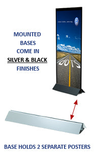 Modern Mount Floor Poster Board Display Stand | Steel Base 36" Wide