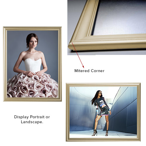 Modern Style Beige 22 x 28 Snap Frame can be Mounted in Portrait or Landscape Position