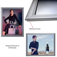 Modern Style Silver 22 x 28 Snap Frame can be Mounted in Portrait or Landscape Position