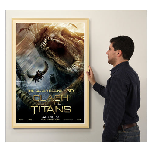 13x19 MOVIE POSTER FRAME SHOWN in SATIN GOLD FRAME with MEDIUM GOLD MATBOARD (NOT TO SCALE) 