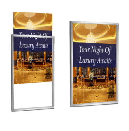 18x24 Upscale Hospitality Sign Holder Wall Poster Displays + Satin Aluminum Finishes