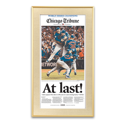 Framed Chicago Tribune Cubs World Series 2016 Newspaper 