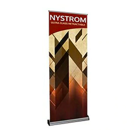 Nystrom 31.5" Wide Single Sided Silver Retractable Bannerstand