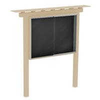 52" x 40" Outdoor Classroom Cabinet Magnetic Black Dry Erase Board | Shown in Sand Finish