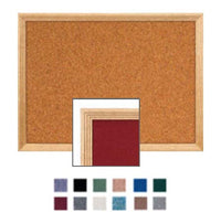 12 x 16 Wood Framed Cork Bulletin Board with Decorative Frame Style | Walnut, Light Oak, Cherry Wood Finishes | Fabric Cork Colors