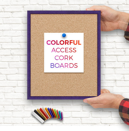 Access Cork Board™ Open Face 10 x 12 Colorful Metal Framed Bulletin Boards