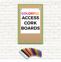 Access Cork Board™ Open Face 14 x 22 Colorful Metal Framed Bulletin Boards
