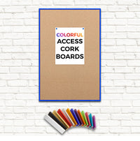 Access Cork Board™ Open Face 24 x 36 Colorful Metal Framed Bulletin Boards
