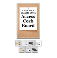 Access Cork Board™ 12x24 Open Face with Classic Metal Picture Frame Cork Bulletin Board