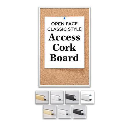 Access Cork Board™ 14" x 14" Open Face Classic Metal Framed Cork Bulletin Board
