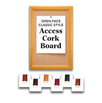 15 x 20 Access Cork Board™ Elegant #353 Wood Framed Bulletin Board Style in 6 Finishes