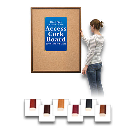 36 x 60 Access Cork Board™ Open Face Wood 353 Framed Bulletin Board