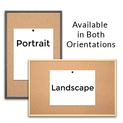 Open Face Classic Metal Framed 11 x 14 Access Cork Boards Can be Ordered in Portrait or Landscape Orientation