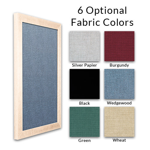 Optional Fabric Covered Cork Bulletin Boards in 6 Fabric Colors