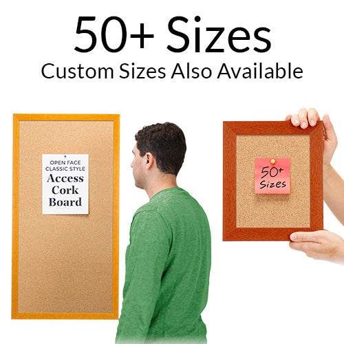 Access Bulletin Boards Available in Over 50 Wood Framed Sizes Plus Custom Sizes
