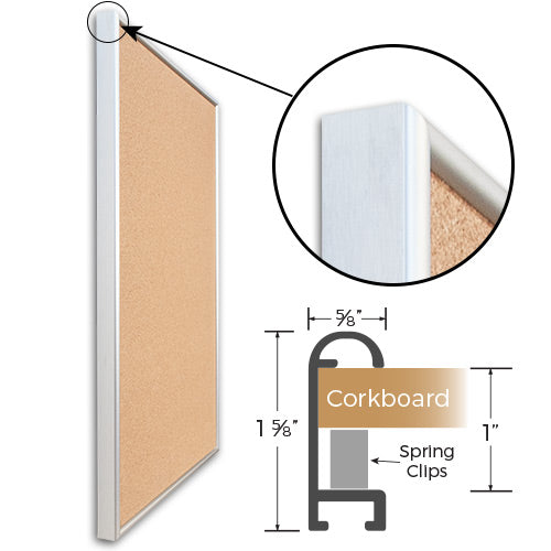 Access Cork Boards™ 30" x 30" Open Face, Deep Style Design Metal Framed Corkboard