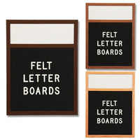 11x17 OPEN FACE LETTER BOARD WITH HEADER: 5 FELT COLORS, 3 WOOD FINISHES