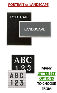 Open Face Black Felt Letter Board 48x36 Aluminum Framed with Optional Colorful Felt Letterboards