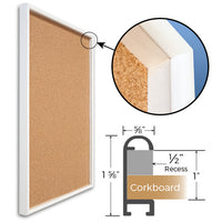 Access Cork Boards™ Recessed Shadowbox Style Bulletin Boards feature a 1/2" Recess
