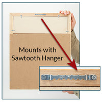 Access Cork Board™ with Header |  Sawtooth Hanger | Large Frame Sizes Come with Wall Hanging Picture Frame Wire or D-Rings