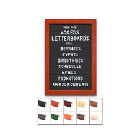 Access Letterboard | Open Face 18x18 Framed Black Vinyl Letter Board with 10 Classic Wooden 361 Frame Finishes