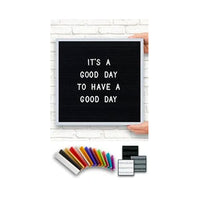 Access Letterboard | Open Face Changeable 14x14 Framed Felt Letter Boards with Colorful Metal Frame