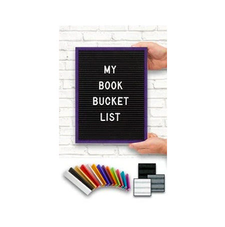 Access Letterboard | Open Face Changeable 9x12 Framed Felt Letter Boards with Colorful Metal Frame