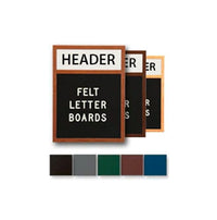 12x12 Letter Board Wood Framed with Felt Letterboard + Message Header