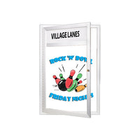 Outdoor Dry Erase Marker Board SwingCases with Header (Gloss White Board Magnetic Porcelain Steel)