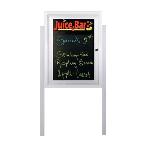 42x42 Viewable Area Standing Outdoor Black Dry Erase Board with