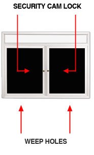 Outdoor Enclosed Dry Erase Markerboard with Header (2 and 3 Doors) - Black Porcelain Steel