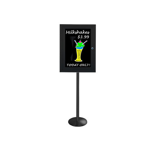 Outdoor Enclosed Dry Erase Swing Stand with Gloss Black Board
