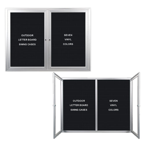 Outdoor Enclosed Letter Boards with Radius Edges (Multiple Doors)