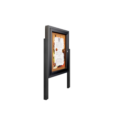 Outdoor Enclosed Menu Display Case with Posts | Single Door 15 Sizes ...