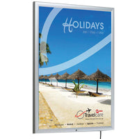 Weatherproof LED Light Box accepts 30" x 40" Posters. Built for the Outdoors with Rubber Gasket and Locking Frame.