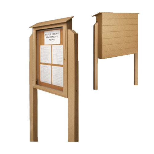 OUTDOOR CORK MESSAGE CENTER WITH POSTS (36x36 Viewable Area)