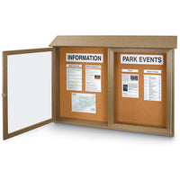 40x40 Message Center Hinged with 2 Doors (OPEN VIEW) - POSTS INCLUDED