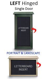 27" x 41" Outdoor Message Center Letter Board | LEFT Hinged - Single Door Information Board