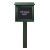 Outdoor Message Center with Post Letter Board 18x18 (Shown in Woodland Green) (LEFT Hinged)