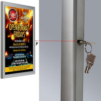 24" x 36" Outdoor Poster Case has one side lock with key set included.