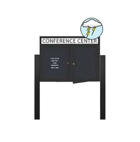 Outdoor Enclosed Letter Boards with Message Header 2-3 Doors