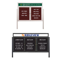 Outdoor Enclosed Letter Boards with Posts Header & LED Lights 2 and 3 Door