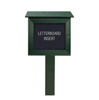 Outdoor "MINI" Message Center Letter Board 18" x 18" with Post  | Left Hinged - Single Door