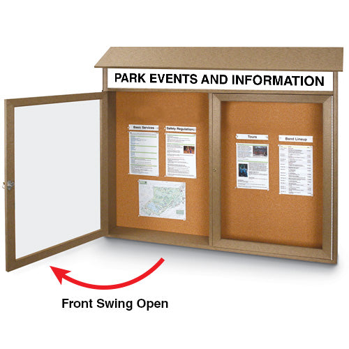 45x36 Message Center Hinged with 2 Doors (OPEN VIEW)