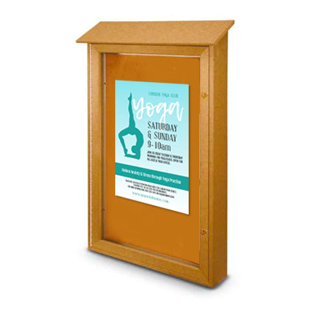 24x60 Outdoor Message Center with Cork Board Wall Mounted - Eco-Friendly Recycled Plastic Enclosed Information Board
