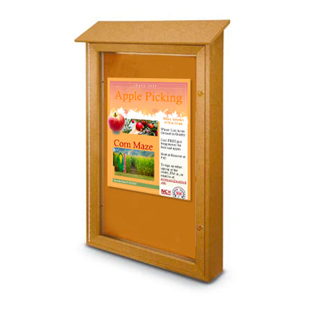 26x42 Outdoor Message Center with Cork Board Wall Mounted - Eco-Friendly Recycled Plastic Enclosed Information Board